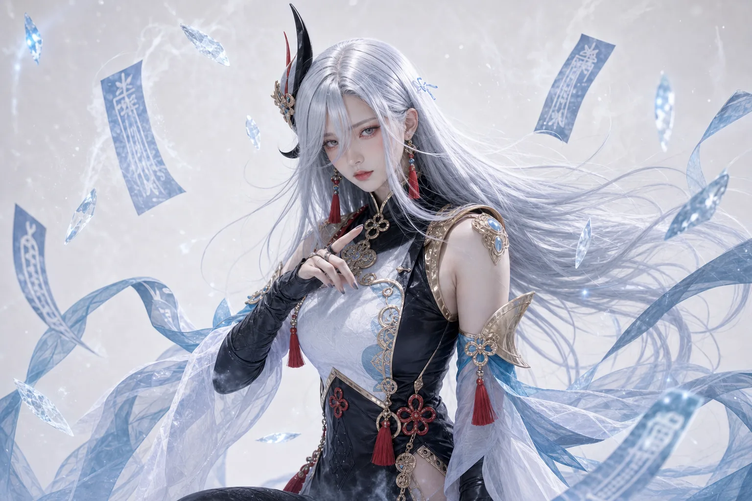 申鹤符纸冰晶高雅 Cosplay 拍摄动作参考图