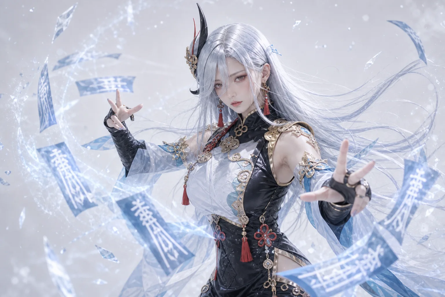 申鹤符纸阵法 Cosplay 拍摄动作参考图