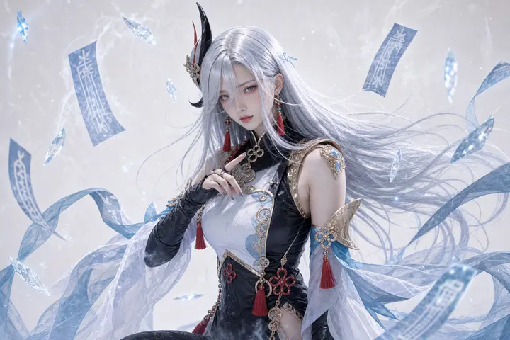 申鹤符纸冰晶高雅 Cosplay 拍摄动作参考图