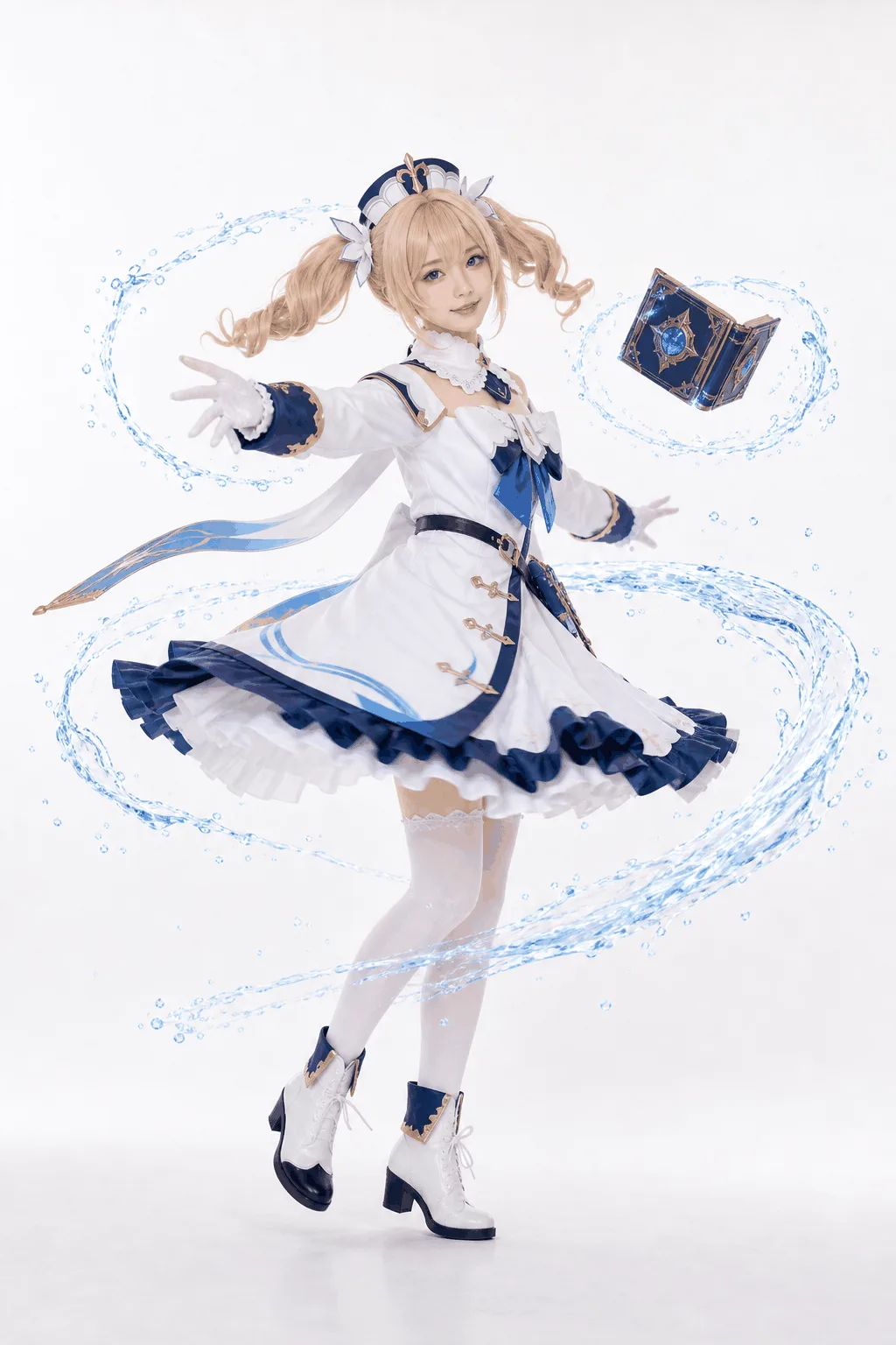 芭芭拉全身旋身法术轨迹 Cosplay 拍摄动作参考图