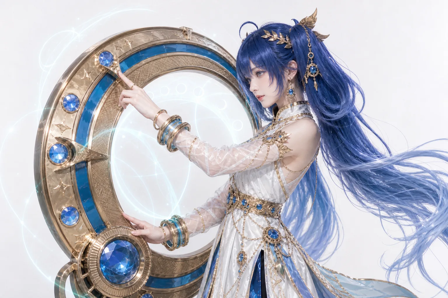 尤诺半身蹲姿 Cosplay 拍摄动作参考图
