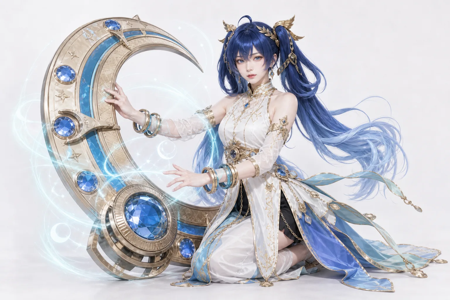 尤诺半身跪姿 Cosplay 拍摄动作参考图