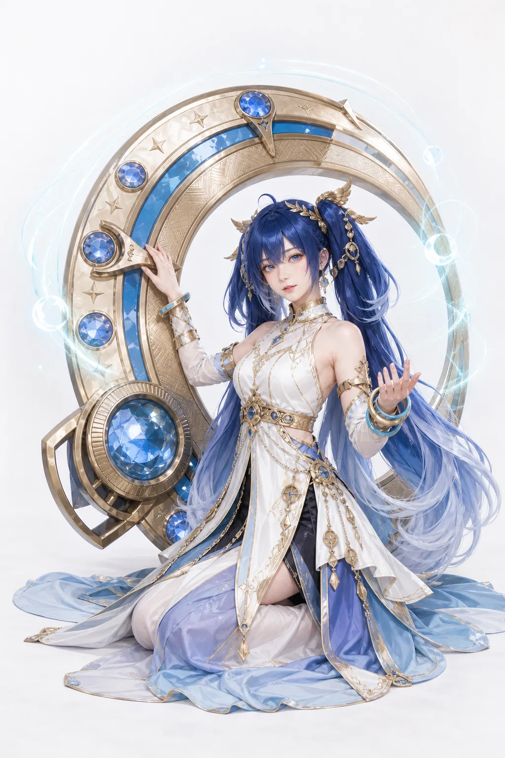 尤诺全身坐姿 Cosplay 拍摄动作参考图