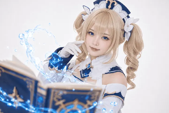 芭芭拉特写特写法器虚化 Cosplay 拍摄动作参考图