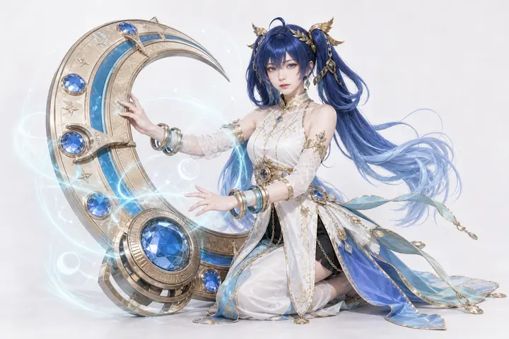 尤诺半身跪姿 Cosplay 拍摄动作参考图