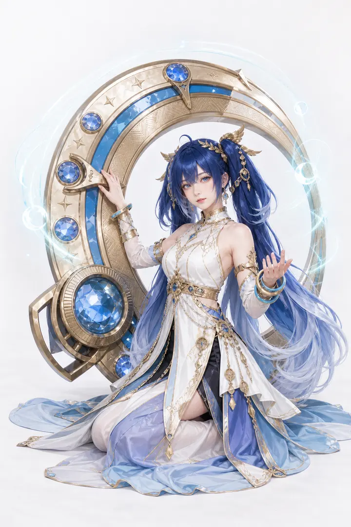 尤诺全身坐姿 Cosplay 拍摄动作参考图
